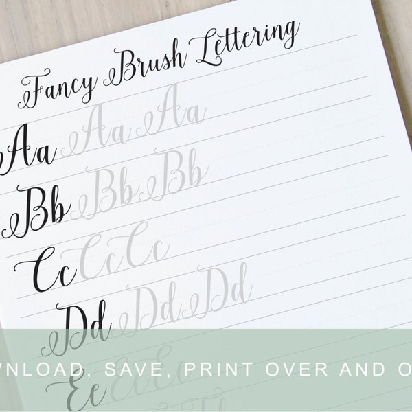 Fancy Calligraphy Practice Sheets Etsy