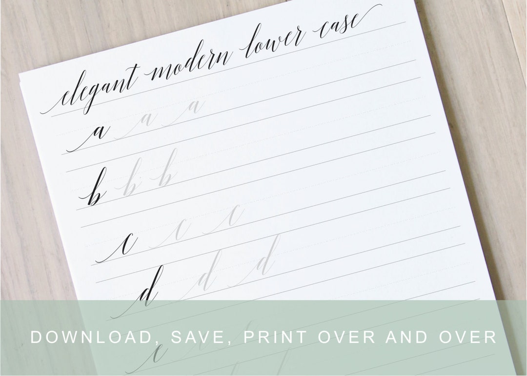 Elegant Lower Case Calligraphy Lettering Worksheets, Calligraphy ...