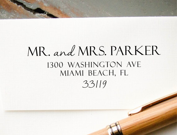 Customizable Script Font Return Address Stamp Wedding Address Stamp Custom Self Inking Return Address Stamp - Elegant ...
