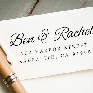 Self Inking Custom Address Stamp, Custom Rubber Stamp, Custom Return Address Stamp, Personalized Stamp: New Couple, Engagement, Wedding Gift