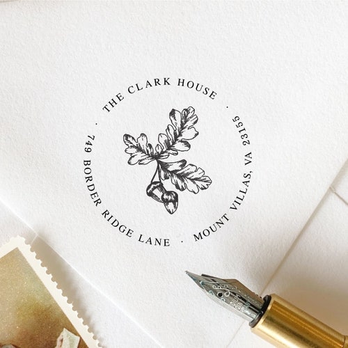 Oak Tree Personalized Return Address Rubber Stamp AD374 Etsy