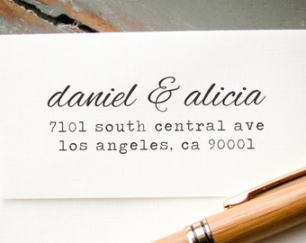 Self-Inking Stamp, Custom Rubber Stamp, Custom Address Stamp, Personalized Stamp, Return Address Stamp, Calligraphy, Valentines Gift for Him