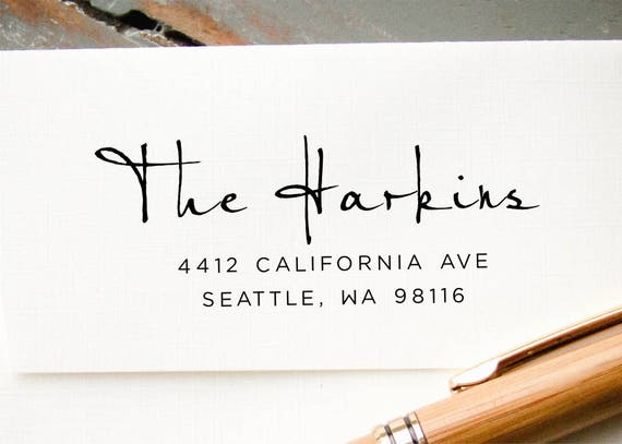 Self Inking Address Stamp, Custom Rubber Stamp, Personalized Address Stamp, Return  Address Stamp, Housewarming, Wedding Hand Calligraphy 