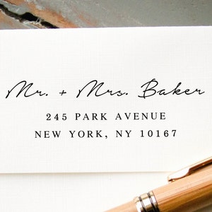 Self-Inking Return Address Stamp, Custom Stamp, Personalized Rubber Stamp Handwritten Font, Wedding Invitation RSVP Card Envelope Addressing