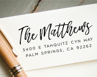 Self Inking Address Stamp, Modern Brush Lettering Return Address Stamp, Address Stamp, Wedding Address Stamp, Custom Address Stamp