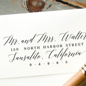 Calligraphy Return Address Stamp: Self Inking, Personalized
