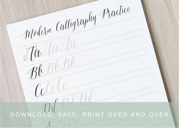 Modern Calligraphy Worksheet, Pointed Pen Calligraphy Alphabet Practice  Guide, Learn Calligraphy Printable Modern Calligraphy Practice Sheet
