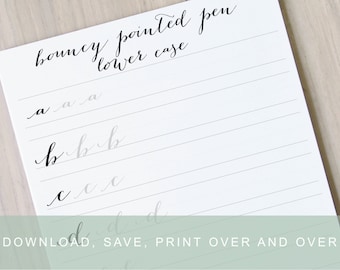 Hüpfendes Kleinbuchstaben-Kalligraphie-Übungs-Arbeitsblatt (PDF-Muster)