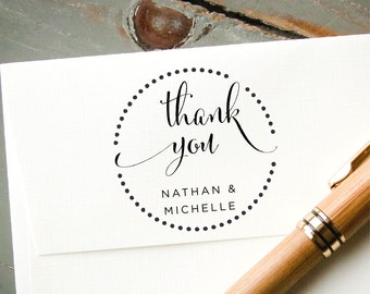 Self-Inking Wedding Favor Stamp, Custom Rubber Stamp, Thank You Card Stamp, Bridal Shower Engagement Gift, Wedding Envelope Addressing