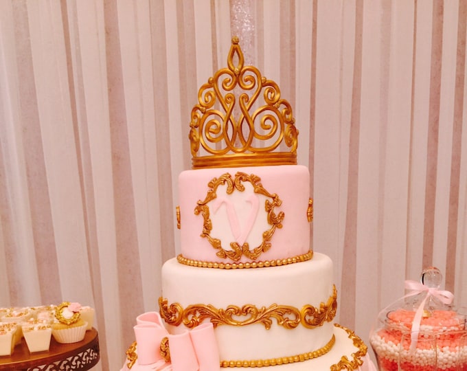 Tiara Cake Topper Crown Cake Topper Gold Crown Cake Topper Etsy
