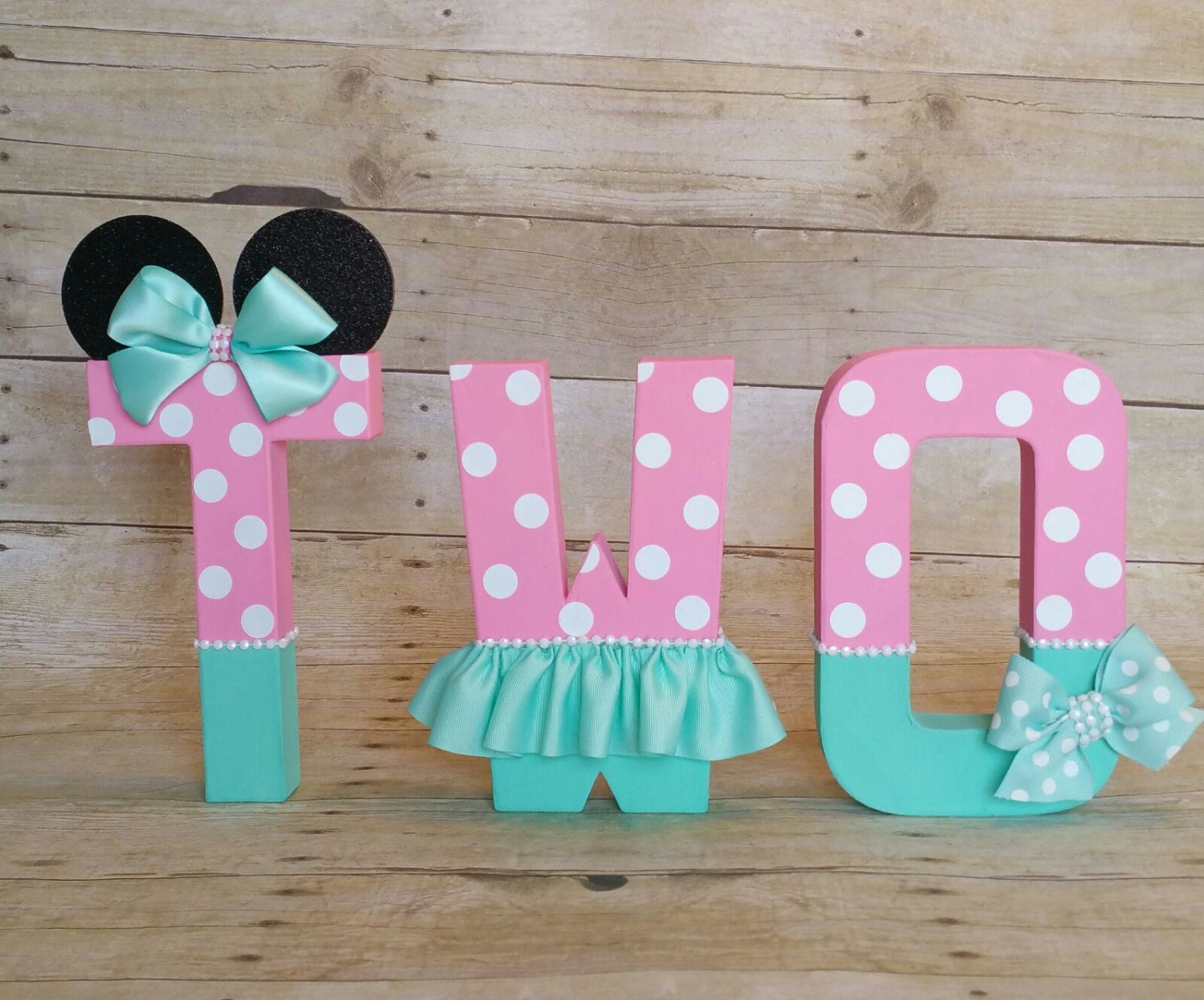 Minnie Mouse Party Letters Pink And Teal Birthday Letters Nursery
