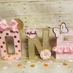 Pink and gold Minnie Mouse party,Pink and gold Minnie Mouse Party, ,Pink and gold party,letters decorations,