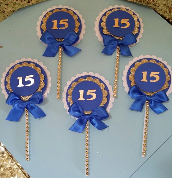 Sweet 16 Partyquinceaneras Party Royal Blue And Gold Etsy