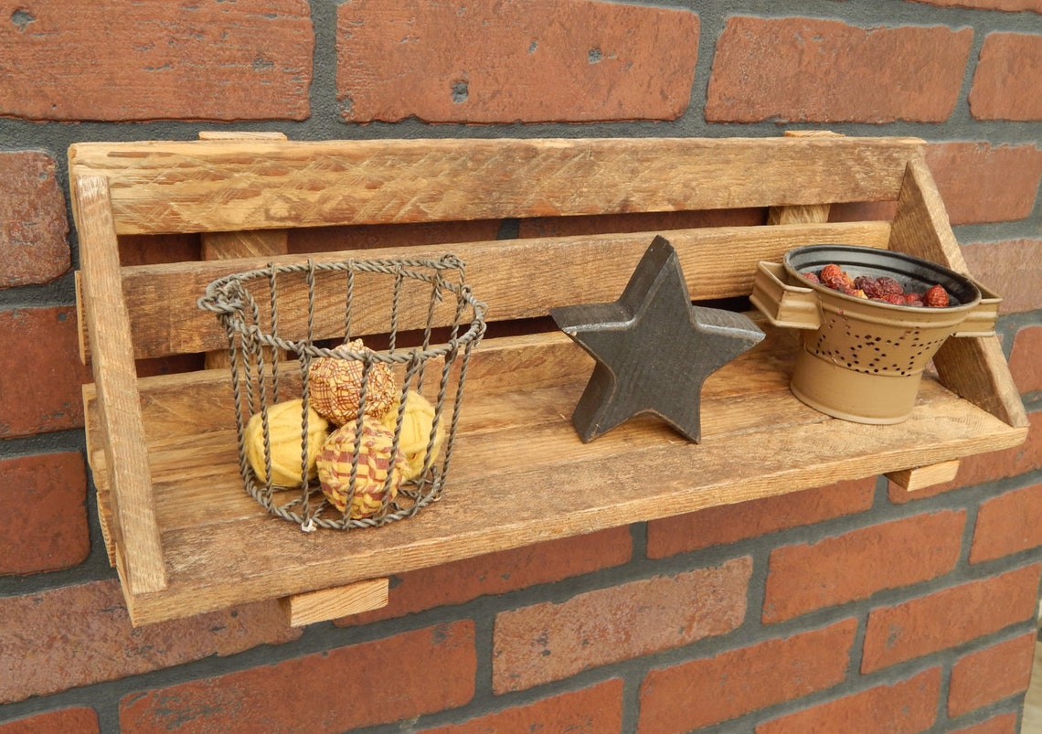 Tobacco Stick Lath Wood Shelf Wall Hanging Etsy