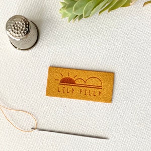 Vegan Suede Custom Labels - 3.75cm x 1.75cm