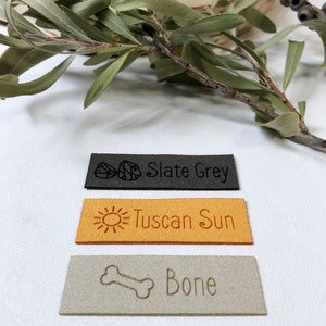 Vegan Suede Custom Labels 3.75cm x 1.75cm image 5