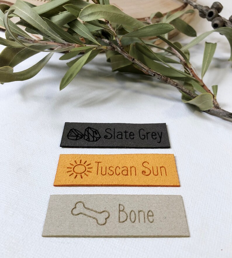 Vegan Suede Custom Labels 3.75cm x 1.75cm image 5