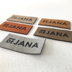 Vegan Suede Custom Labels 3.75cm x 1.75cm image 3