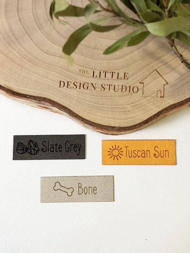 Vegan Suede Custom Labels 3.75cm x 1.75cm image 4