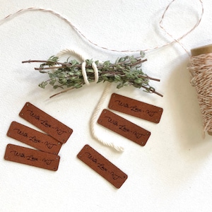 Vegan Suede Custom Labels - 4cm x 1.25cm