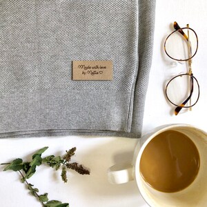 Large Vegan Suede Custom Labels - 6cm x 3cm