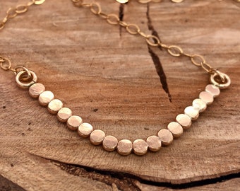 Gold Chevron Necklace, Gold V Necklace, Gold Bead Wire Chevron, V Necklace, Minimalist Necklace, Layering Necklace, Gold Filled Chain