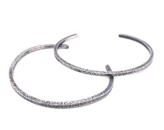 Sterling Silver Cuff Bracelet, Stacking Bracelet, Square Patterned Silver Cuff, Stackable Cuff Bracelet, Minimalist, Oxidized, .925 Silver