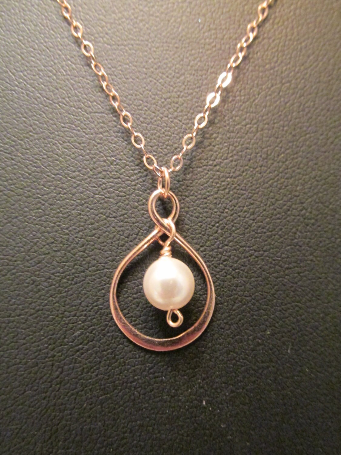 Pearl Infinity Swarovski Crystal Pearl Infinity Necklace, Infinity Necklace, Infinity ...