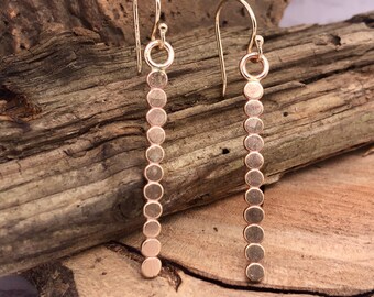 Gold Bar Earrings, Dangle Earrings, Stick Earring, Gold Bead Wire Earrings, Minimalist Earring, Bar Earring, Gold Filled