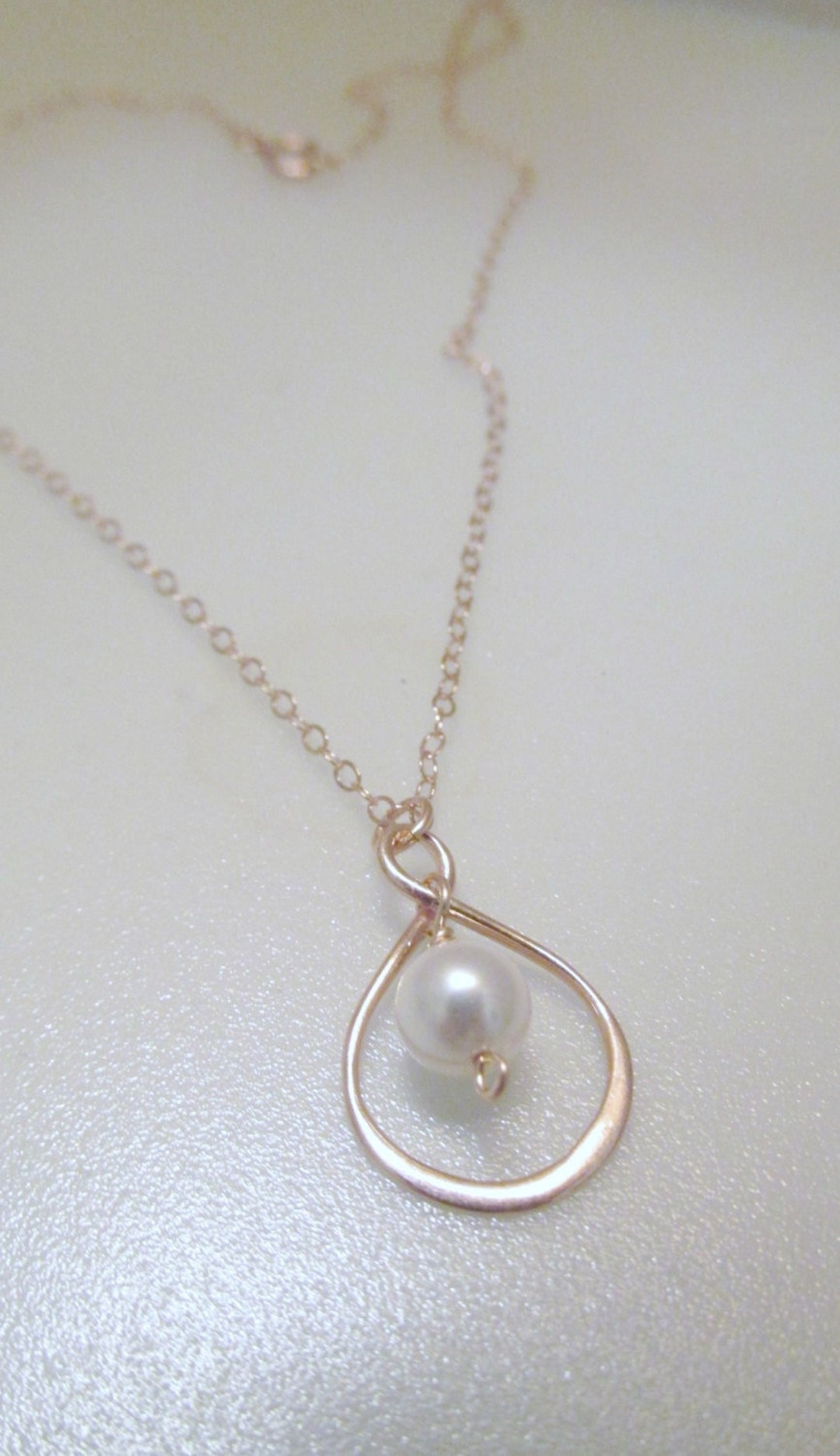 Pearl Infinity Swarovski Crystal Pearl Infinity Necklace, Infinity Necklace, Infinity ...
