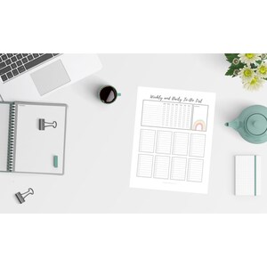 Self-customizable Weekly &amp; Daily Checklist, Fillable PDF, Printable ...