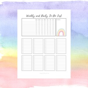 Self-customizable Weekly &amp; Daily Checklist, Fillable PDF, Printable ...