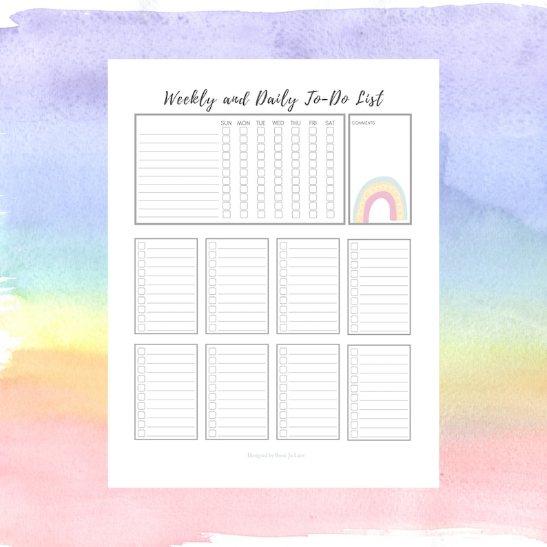 Self-customizable Weekly & Daily Checklist Fillable PDF - Etsy