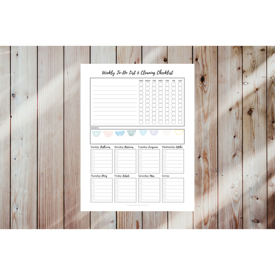 Blank To-do List &amp; Cleaning Checklist, To-do List, Cleaning, Daily ...