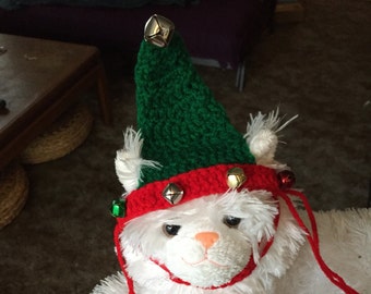 Santa's Little Helper Elf Cat Hat