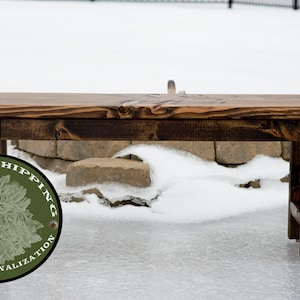 Rustic Bench, Dining Bench, Farmhouse Bench, Wooden Bench, Entryway, Bench, Rustic Bench - Dark Walnut Stain, Free Shipping