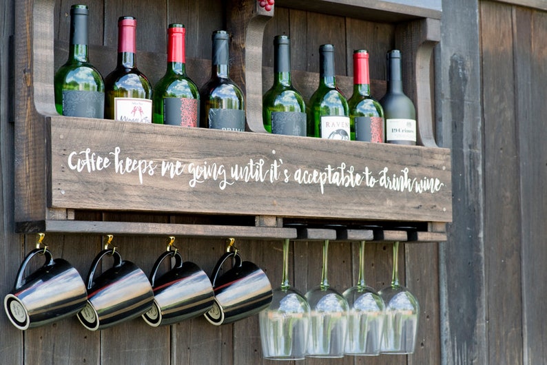 Personalized Gift Wedding Gift Wine Rack Gift Rustic Etsy