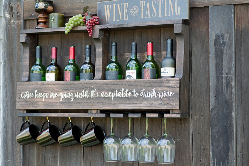 Personalized Gift Wedding Gift Wine Rack Gift Rustic Etsy