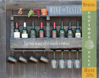 Cadeau personnalisé | Cadeau de mariage | Cadeau casier à vin |  Casier à vin rustique | Signe de mariage | Cadeau pour jeunes mariés | Casier à bouteilles mural | Cadeau pour pendaison de crémaillère