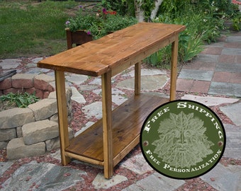 Table de canapé, table d'entrée, table haute, table rustique, table de récupération, table d'entrée, table console, tache d'Amérique ancienne, vente en ligne