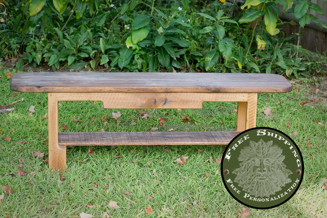 Pallet Wood Entryway Bench With Storage, Farmhouse Dining Bench