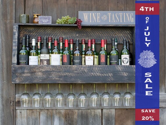 20 Bottle Wine Rack, Wood Wine Rack, Wall Wine Rack, Liquor Rack, Liquor Storage, Bar Storage, Wedding Gift, Cyber Monday Sale,