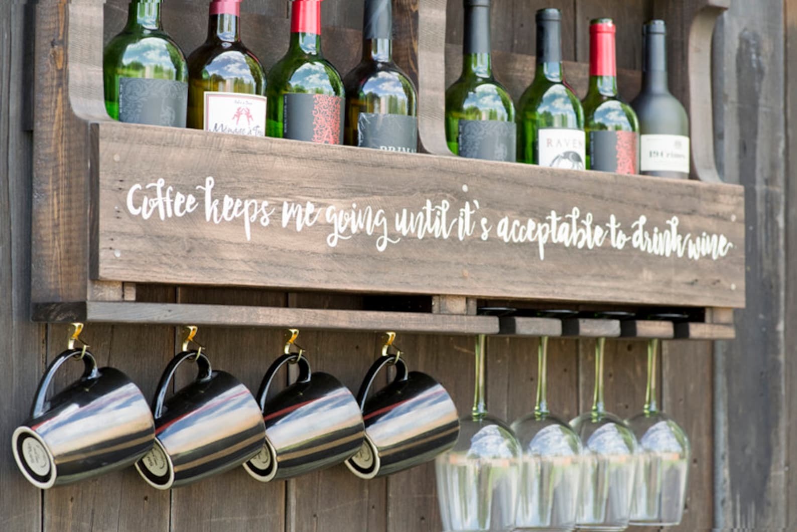 Personalized Gift Wedding Gift Wine Rack Gift Rustic Etsy