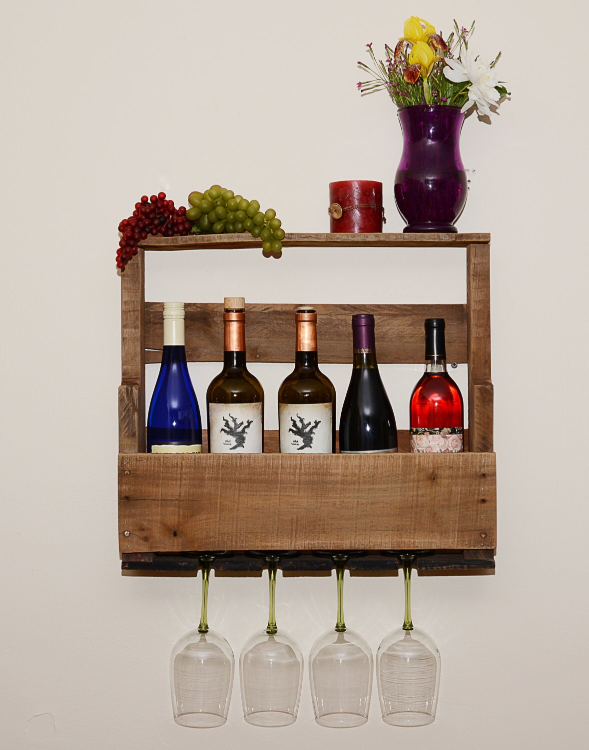 Bottle Wine Rack Handmade Wine Rack Reclaimed Wood Rustic Etsy