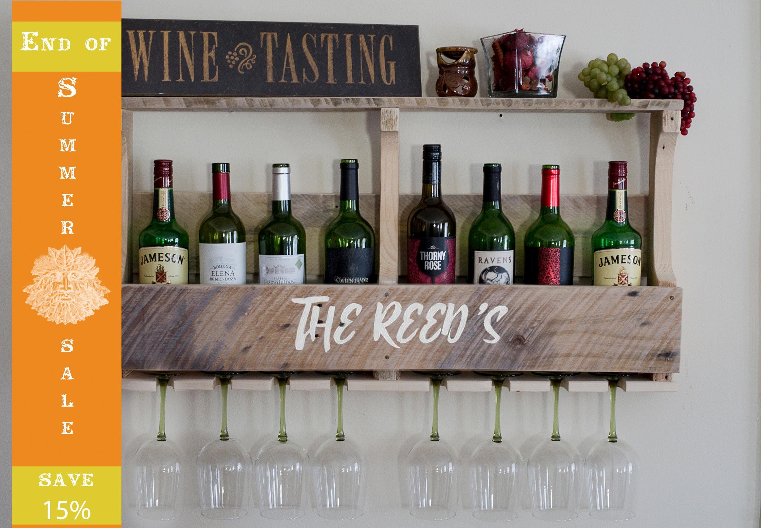 Recycled Pallet Pallet Wine Rack Diy Liquor Shelf Wall Mounted