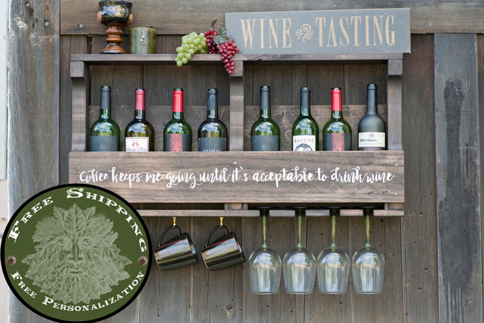 Personalized Gift Wedding Gift Wine Rack Gift Rustic Etsy