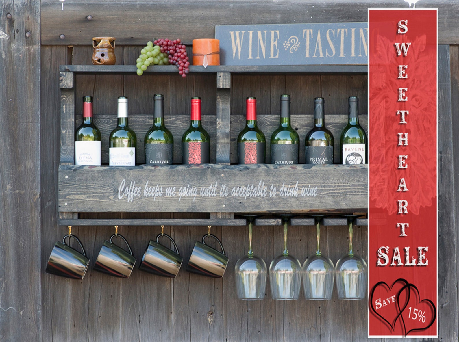 Personalized Gift Wedding Gift Wine Rack Gift Rustic Etsy