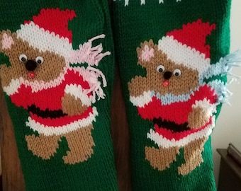 Personalized Hand Knitted Christmas stocking