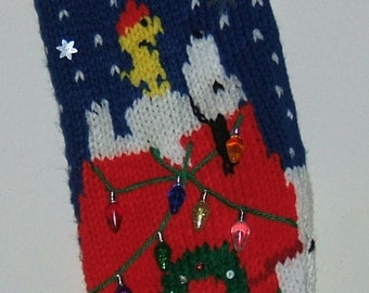 Personalized Hand Knitted Christmas stocking