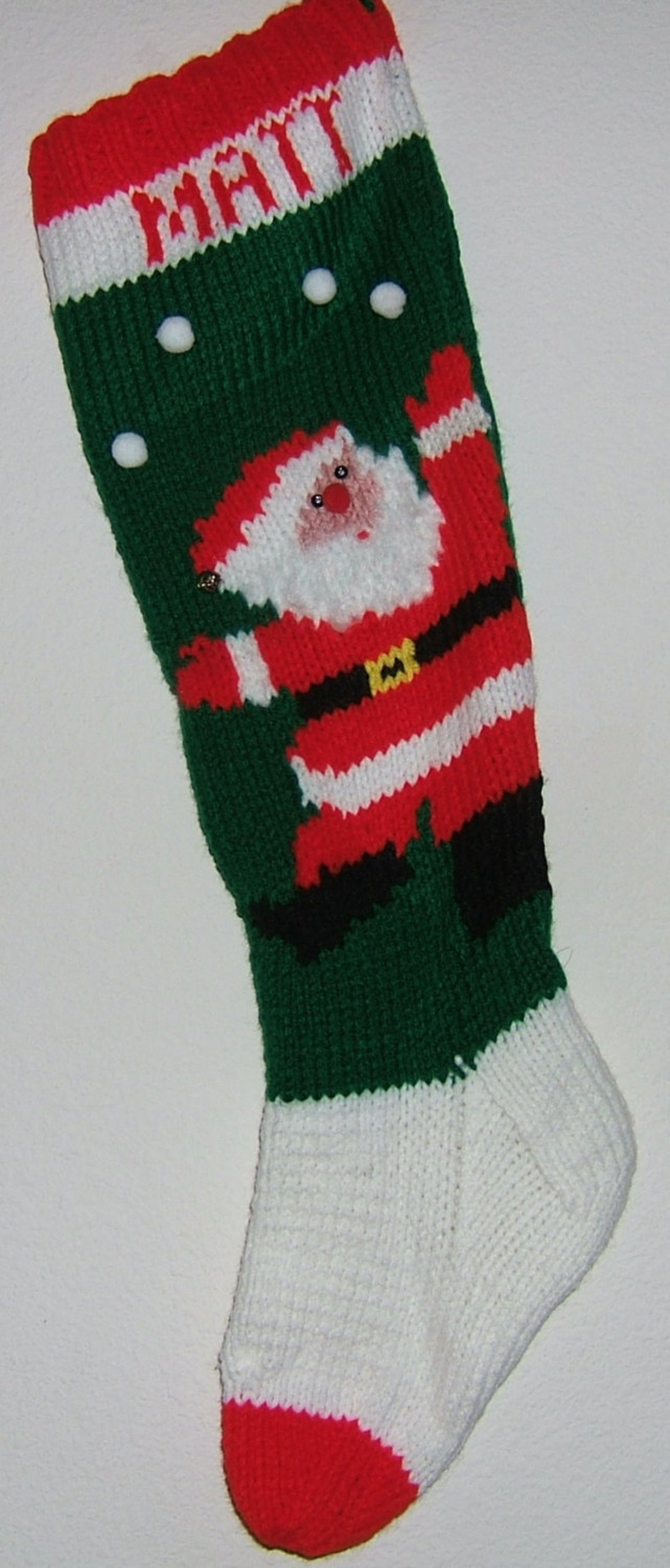 Personalized Hand Knitted Christmas stocking Etsy